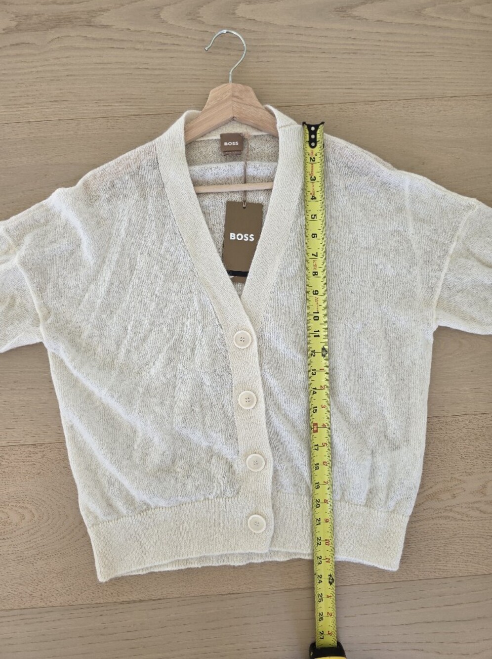 HUGO BOSS Foleda Mohair Cardigan Cream Small NWT - Picture 10 of 14